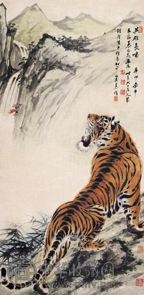 慕凌飞 英雄长啸 设色纸本