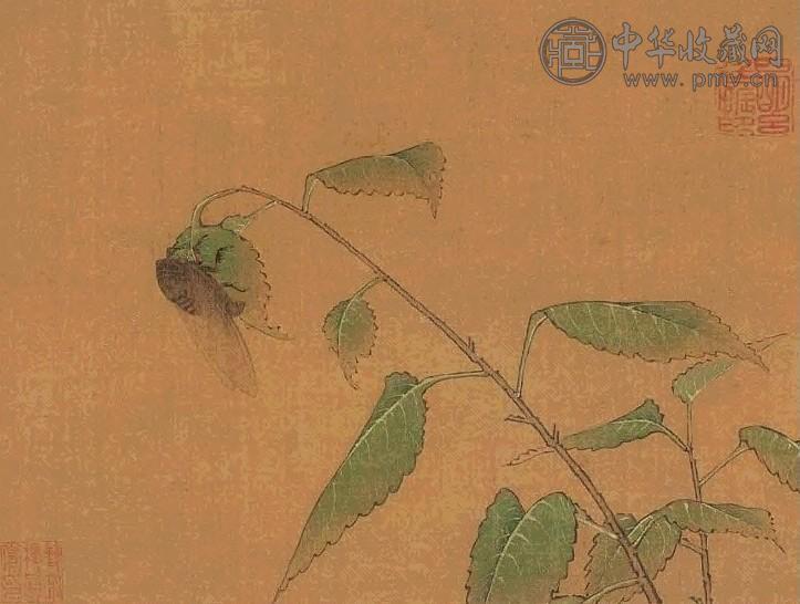 吕纪(传) 夏蝉鸣栗图 立轴 设色绢本