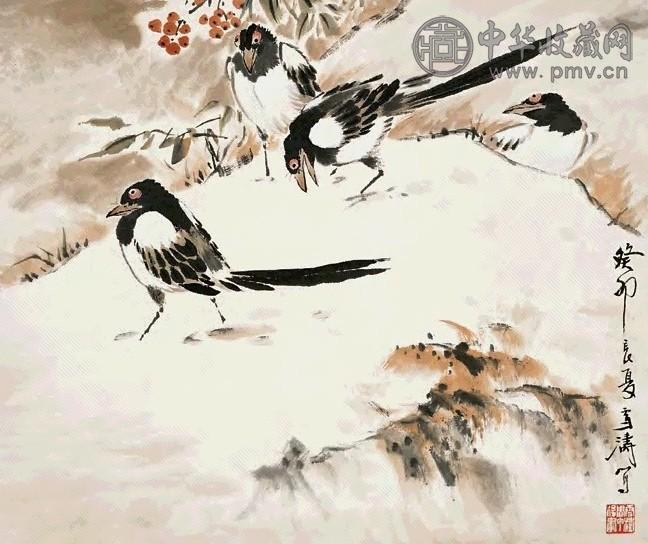 王雪涛 癸卯1963年作 喜鹊 镜心 设色纸本