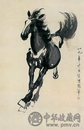 徐悲鸿 奔马图 轴 纸本水墨