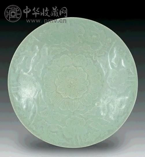 清乾隆 豆青划花盆