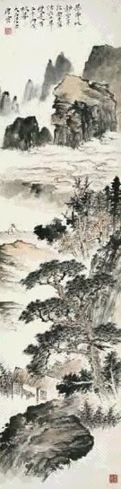 唐云 山水 镜心 设色