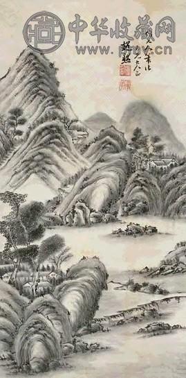 冯超然 山水 立轴 纸本水墨