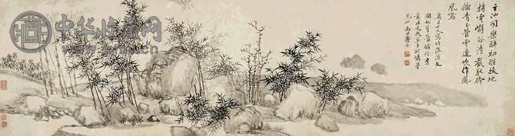 王翚 竹石图 镜心 水墨纸本