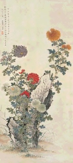 陈栝 花卉 立轴 纸本