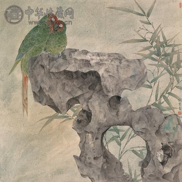 喻慧 私语 镜心 设色纸本