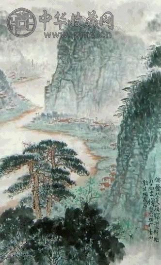 钱松喦 山水 立轴 设色纸本