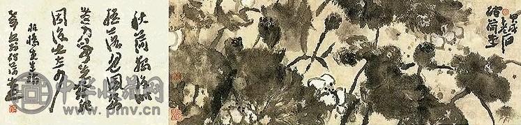 近现代 李老十 荷花 镜心