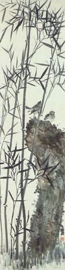近代 陈师曾 竹林鸣雀 轴