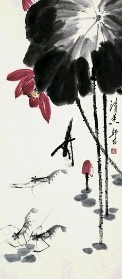 娄师白 虾 轴