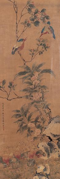 席佩兰 花鸟 镜心 设色纸本