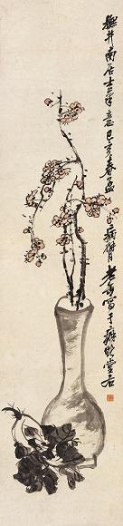 吴昌硕 1899年作 清供图 立轴 设色纸本