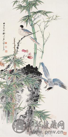 田世光 花鸟 立轴 设色纸本