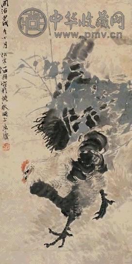 任伯年 1874年作 大吉图 立轴 设色纸本