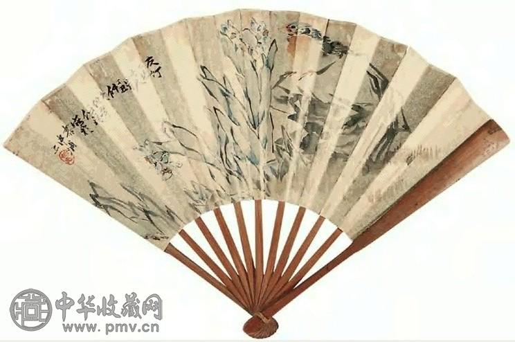 任伯年、杨葆寅 花鸟、山水 扇面 纸本