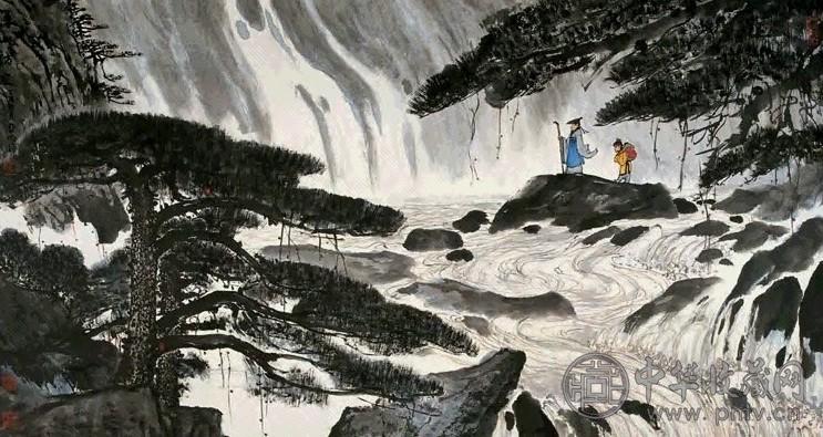 亚明 1997年作 深山访友图 镜心 设色纸本