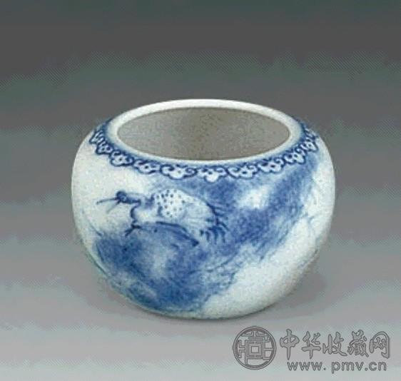 民国 青花松鹤水盂