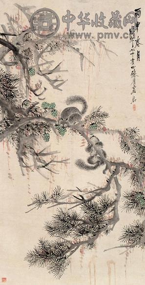 虚谷 丙申春月 立轴 纸本