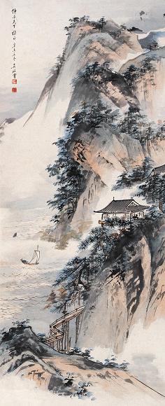 吴镜汀 1931年作 山水 镜心 设色纸本