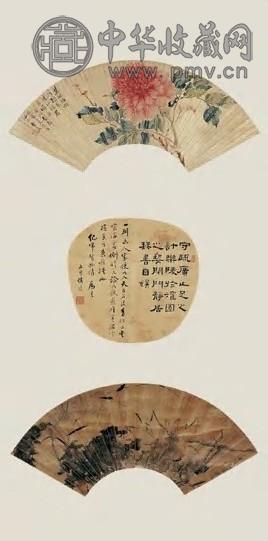 查士琳 花卉 立轴 水墨洒金纸