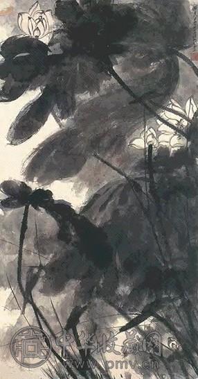 张大千 墨荷 轴