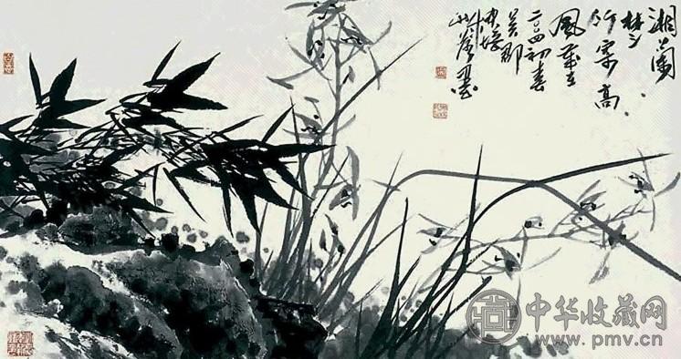 吴申培 三友图 立轴 水墨纸本