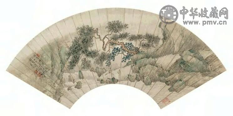 许文熊 1925年作 山水扇面 镜片 纸本