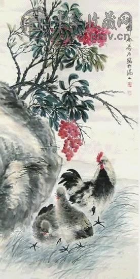 金梦石 大吉图 立轴 设色纸本