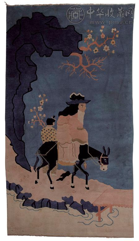 清中期 踏雪寻梅图挂毯