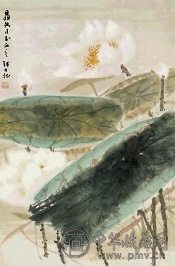 张大壮 荷塘清趣 立轴 设色纸本