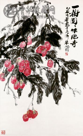 朱屺瞻 1985年作 大利 立轴 设色纸本