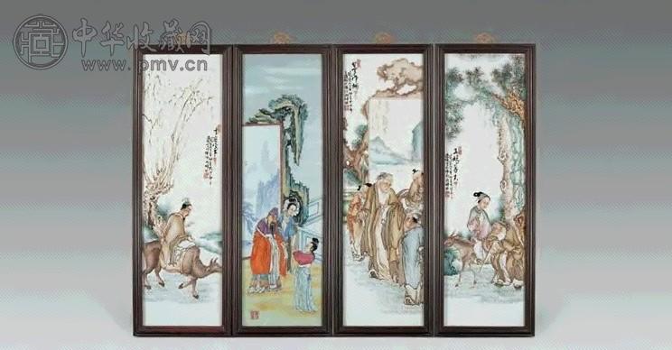 善静堂粉彩人物挂屏(4件)