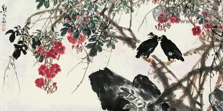 金默如 2004年作 双禽图 镜心 设色纸本