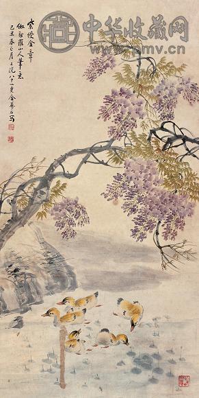 金梦石 1889年作 紫绶金章 立轴 设色纸本