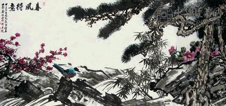 花鸟 镜心 设色纸本