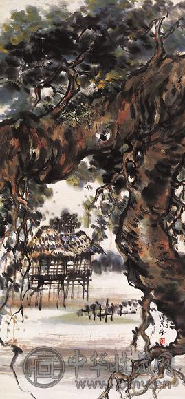 沈柔坚 版纳傣岭 立轴 设色纸本