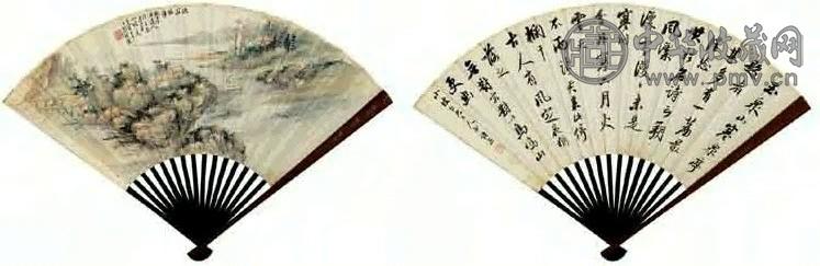 樊浩霖 山水 成扇