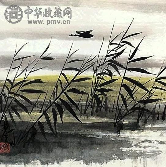 现代 林风眠 孤雁南飞图 镜心