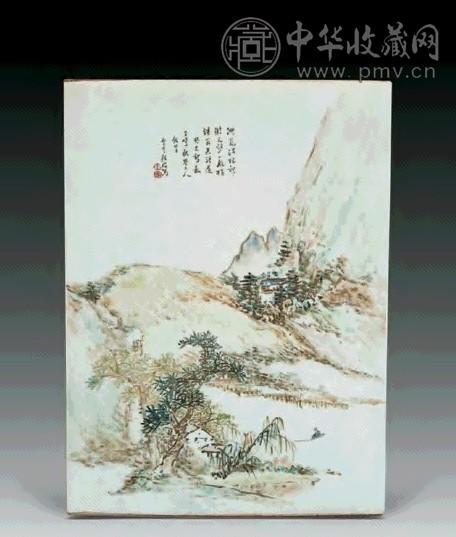 程门浅绛山水瓷板