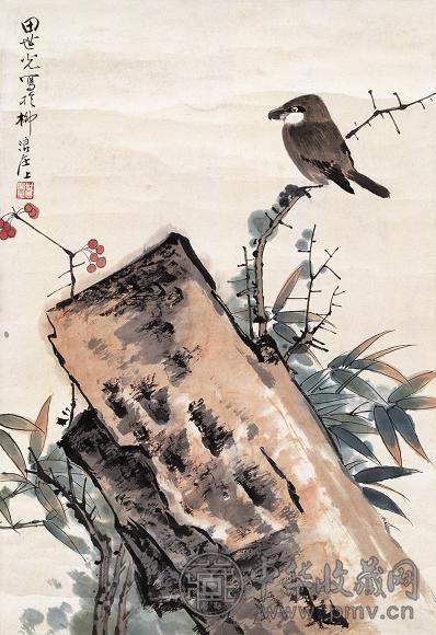 田世光 花鸟 镜心 设色纸本