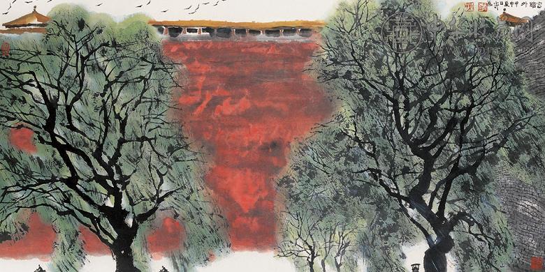李小可 2004年作 宫墙外 镜心 设色纸本