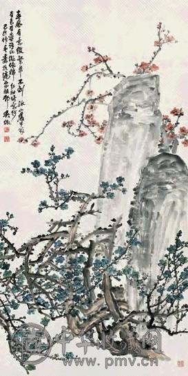 吴征 1939年作 梅花小寿一千年 立轴 设色纸本