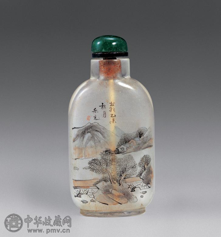 民国 内画梅雀图烟壶