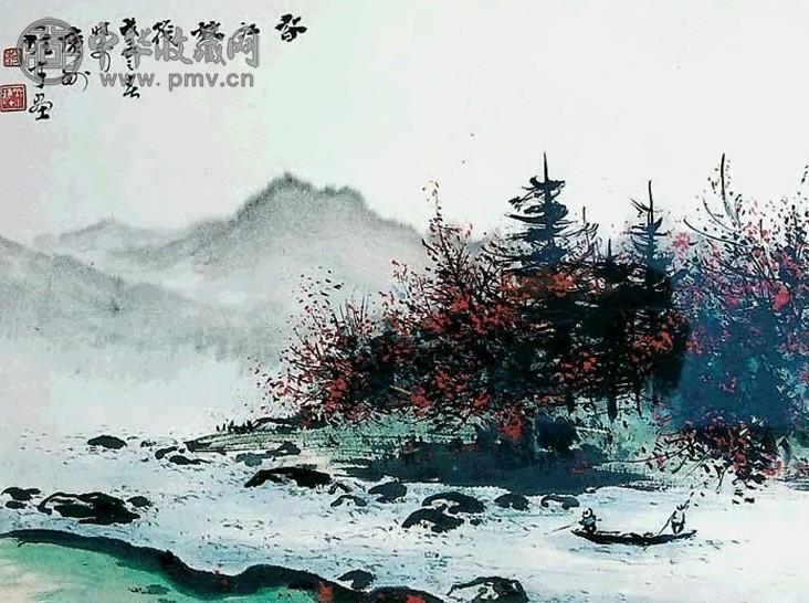 黎雄才 1988年作 春江放筏图 镜心 设色纸本