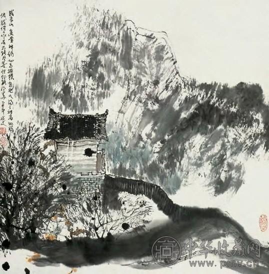 杨延文 武当山 立轴 设色