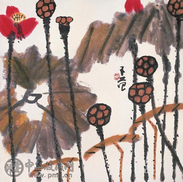 崔子范 秋塘 镜心 设色纸本