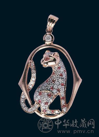 彩金卡地亚豹吊坠