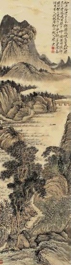 唐云 山水 立轴 纸本