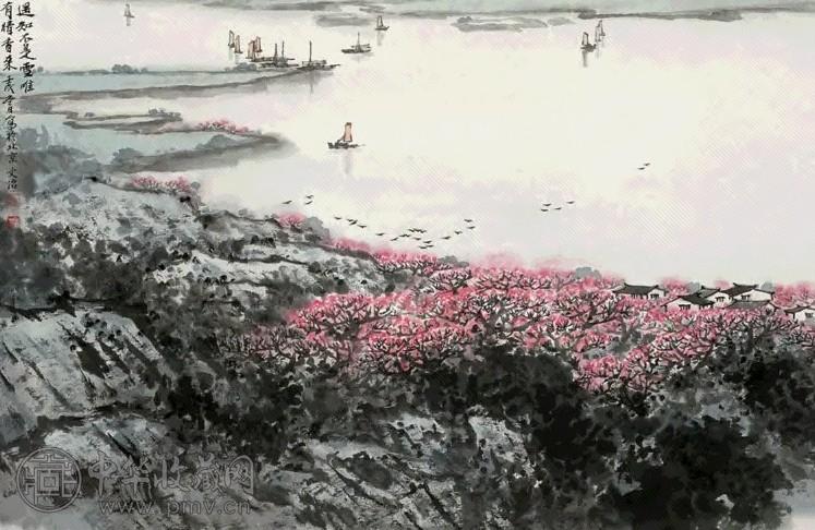 宋文治 1982年作 唯有暗香来 立轴 设色纸本