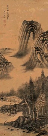 吴历 富春山水图 镜心 绢本